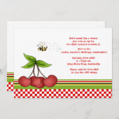 Cherry Sweet Invitation Kaart (Voorkant / Achterkant)