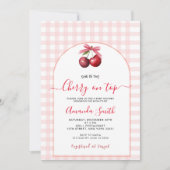 Cherry Sweet Pink Baby shower Cherry op de top Kaart (Voorkant)