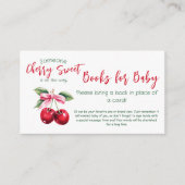 Cherry Sweet Pink Bow Boek voor Baby shower Game Informatiekaartje (Voorkant)
