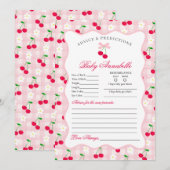 Cherry Sweet Pink Coquette Advies voor Baby Kaart (Voorkant / Achterkant)