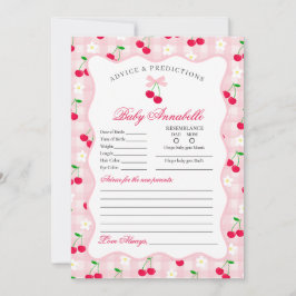 Cherry Sweet Pink Coquette Advies voor Baby Kaart