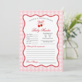 Cherry Sweet Pink Coquette Advies voor Baby Kaart (Staand voorkant)