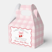 Cherry Sweet Pink Coquette Baby shower Favoriete B Bedankdoosjes (Achterkant)