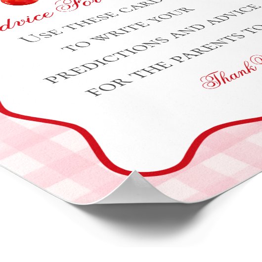 Cherry Sweet Pink Coquette Boog Advies voor Baby Poster (Hoek)