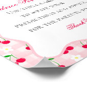 Cherry Sweet Pink Coquette Boog Advies voor Baby Poster (Hoek)