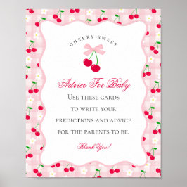 Cherry Sweet Pink Coquette Boog Advies voor Baby Poster