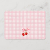 Cherry Sweet Pink Coquette Bow Baby Registry Kaart (Achterkant)