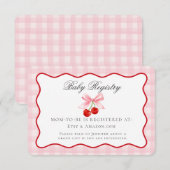Cherry Sweet Pink Coquette Bow Baby Registry Kaart (Voorkant / Achterkant)