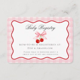 Cherry Sweet Pink Coquette Bow Baby Registry Kaart