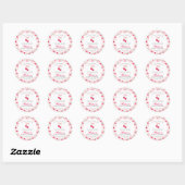 Cherry Sweet Pink Coquette Bow Baby shower Circle Ronde Sticker (Vel)