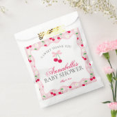 Cherry Sweet Pink Coquette Bow Baby shower Dessert Bedankzakje (Gezegeld)