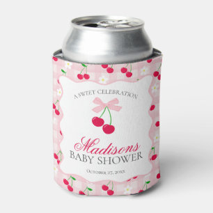 Cherry Sweet Pink Coquette Bow Baby shower Favorie Blikjeskoeler