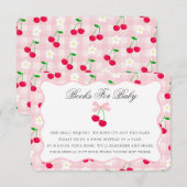 Cherry Sweet Pink Coquette Bow Boeken voor Baby Ka Informatiekaartje (Voorkant / Achterkant)