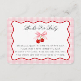 Cherry Sweet Pink Coquette Bow Boeken voor Baby Ka Informatiekaartje