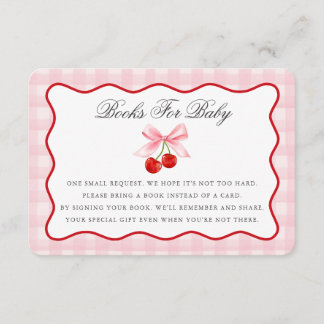 Cherry Sweet Pink Coquette Bow Boeken voor Baby Ka Informatiekaartje