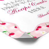 Cherry Sweet Pink Coquette Bow Deel een Receptteke Poster (Hoek)