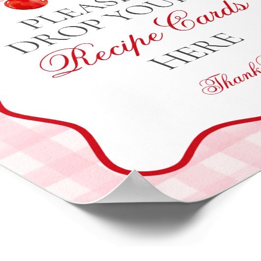 Cherry Sweet Pink Coquette Bow Deel een Receptteke Poster (Hoek)