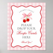 Cherry Sweet Pink Coquette Bow Deel een Receptteke Poster (Voorkant)