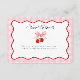 Cherry Sweet Pink Coquette Bow Details Kaart invoe