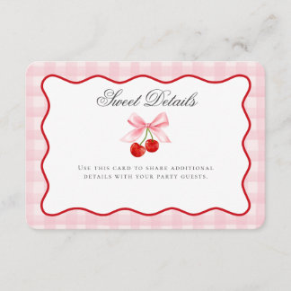 Cherry Sweet Pink Coquette Bow Details Kaart invoe