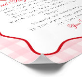 Cherry Sweet Pink Coquette Bow Don't Say Baby Sign Poster (Hoek)