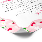 Cherry Sweet Pink Coquette Bow Don't Say Baby Sign Poster (Hoek)