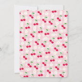 Cherry Sweet Pink Coquette Bow Gingham Baby shower Kaart (Achterkant)