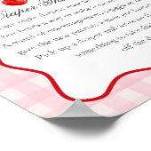 Cherry Sweet Pink Coquette Bow Luier Gedachten Poster (Hoek)