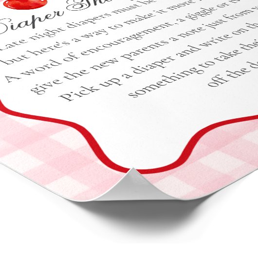 Cherry Sweet Pink Coquette Bow Luier Gedachten Poster (Hoek)