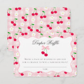 Cherry Sweet Pink Coquette Bow Luier Raffle Kaart (Voorkant / Achterkant)