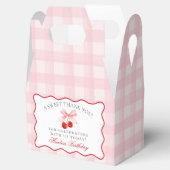 Cherry Sweet Pink Coquette Bow Verjaardag Favoriet Bedankdoosjes (Geopend)