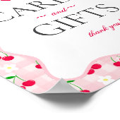 Cherry Sweet Pink Coquette Gingham Kaarten & Gesch Poster (Hoek)