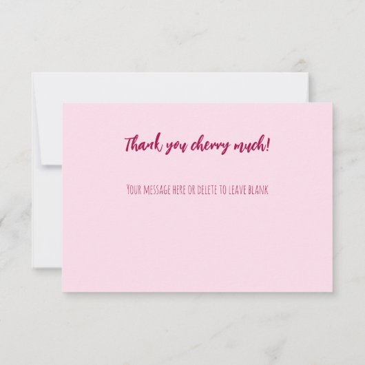 Cherry Sweet Pink Vrijgezellenfeest monogram Bedankkaart (Achterkant)
