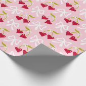 Cherry Sweet Preppy Roze en Rood Tiener Kinder Mei Cadeaupapier (Hoek)