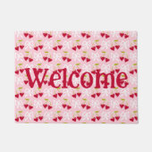 Cherry Sweet Preppy Roze en Rood Tiener Kinder Mei Deurmat (Voorkant)