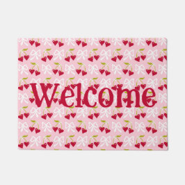 Cherry Sweet Preppy Roze en Rood Tiener Kinder Mei Deurmat