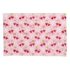 Cherry Sweet Preppy Roze en Rood Tiener Kinder Mei Kussensloop
