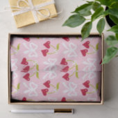 Cherry Sweet Preppy Roze en Rood Tiener Kinder Mei Tissuepapier (Geschenk)