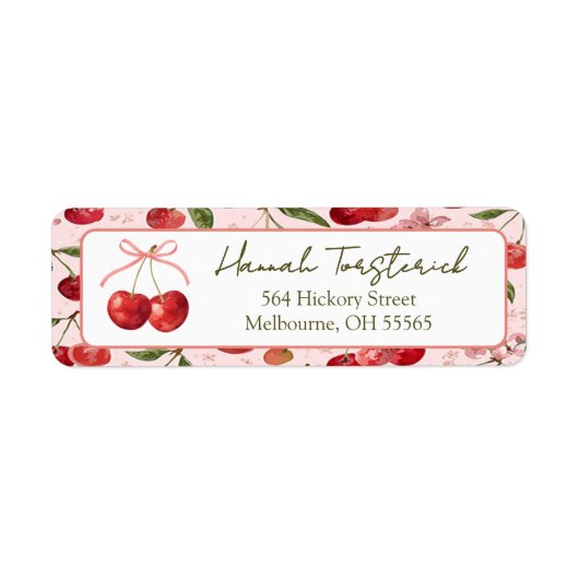Cherry Sweet retouradreslabel Etiket (Voorkant)