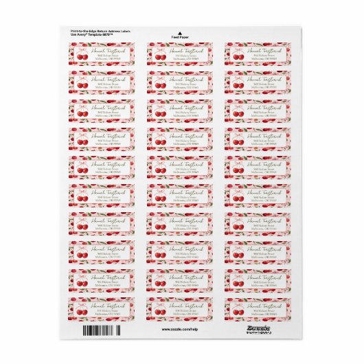 Cherry Sweet return address label (Full Sheet)