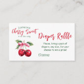 Cherry Sweet Roze Bow Meisje Baby shower Spel Luie Informatiekaartje (Voorkant)