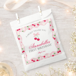 Cherry Sweet Roze Flirtende Strik Verjaardag Desse Bedankzakje