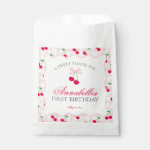 Cherry Sweet Roze Flirtende Strik Verjaardag Desse Bedankzakje (Voorkant)