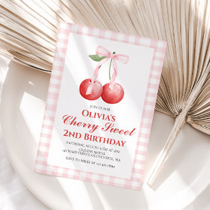 Cherry Sweet Roze Strik prettige verjaardag Kaart