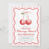 Cherry Sweet Roze Strik prettige verjaardag Kaart (Voorkant)