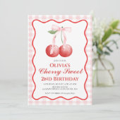 Cherry Sweet Roze Strik prettige verjaardag Kaart (Staand voorkant)