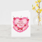 Cherry Sweet Valentine Cake Greeting Card Kaart (Gele Bloem)