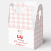 Cherry Sweet verjaardag Pink Bow Gingham Bedankdoosjes (Geopend)
