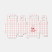 Cherry Sweet verjaardag Pink Bow Gingham Bedankdoosjes (Uitgevouwen)
