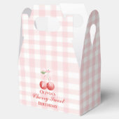 Cherry Sweet verjaardag Pink Bow Gingham Bedankdoosjes (Geopend)